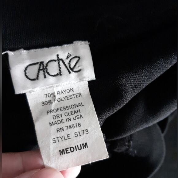 Cache Black Wide-Leg Pants With Tie Belt - Picture 5 of 5